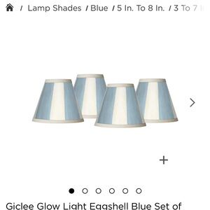 Light Blue Lamp Shades Set of 4
